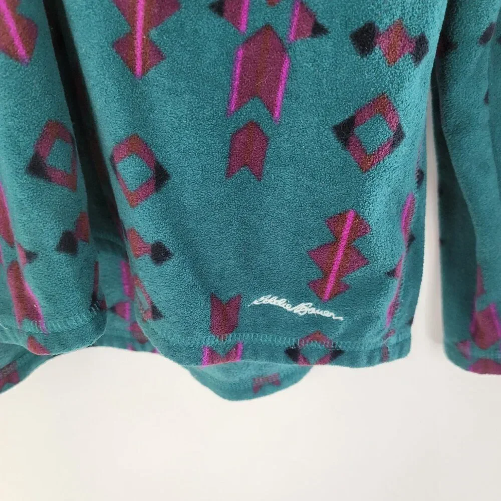 Eddie Bauer 1/4 zip Aztec pri t fleece top - Picture 4 of 7